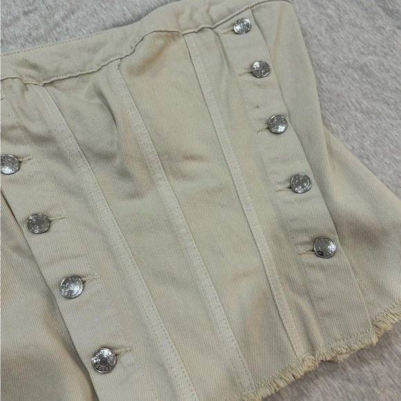 MISTRESS ROCKS OAT DENIM STRAPLESS TOP - Picture 10 of 16